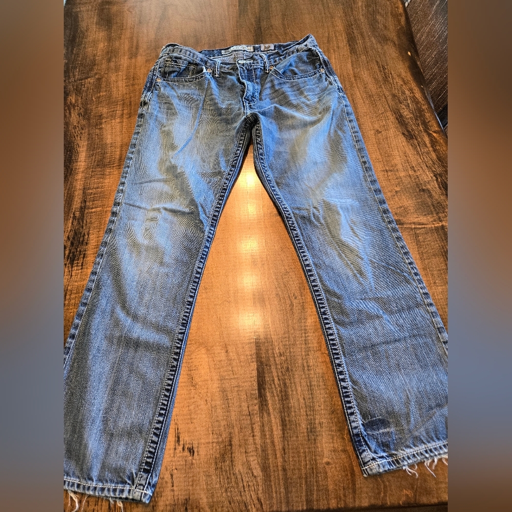 BKE Men's Slim Straight Blue Denim Jeans
